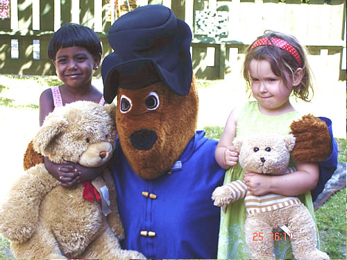 Paddington meets two young children